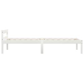 Cadru de pat, alb, 90 x 200 cm, lemn masiv de pin, 4 image