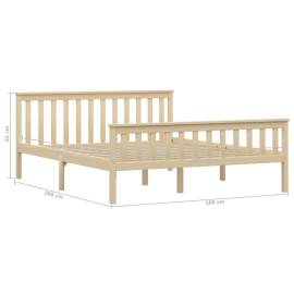 Cadru de pat, lemn deschis, 160 x 200 cm, lemn masiv de pin, 6 image