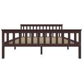 Cadru de pat, maro închis, 160 x 200 cm, lemn masiv de pin, 3 image