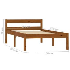 Cadru de pat, maro miere, 100 x 200 cm, lemn masiv de pin, 8 image
