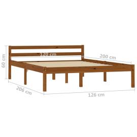 Cadru de pat, maro miere, 120 x 200 cm, lemn masiv de pin, 7 image
