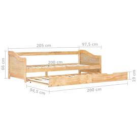 Cadru pat canapea, extensibil, 90 x 200 cm, lemn de pin, 8 image