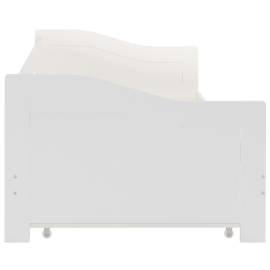 Cadru pat canapea, extensibil, alb, 90 x 200 cm, lemn de pin, 6 image