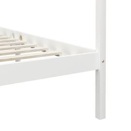 Cadru pat cu baldachin, alb, 90x200 cm, lemn masiv pin, 6 image