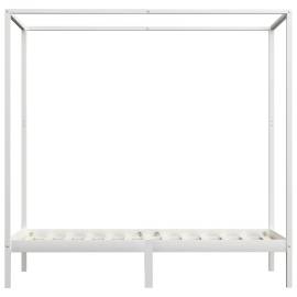 Cadru pat cu baldachin, alb, 90x200 cm, lemn masiv pin, 3 image
