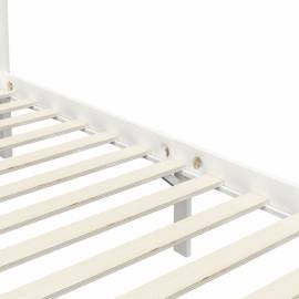 Cadru pat cu baldachin, alb, 90x200 cm, lemn masiv pin, 5 image