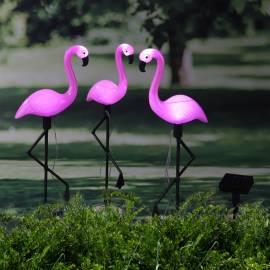 Hi lampă solară de grădină cu led și țăruș, flamingo, 3 buc., 2 image