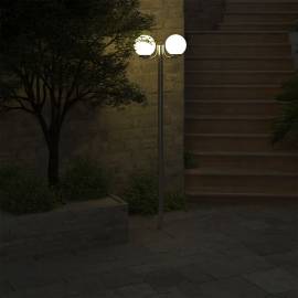 Lampă de grădină cu stâlp, 2 lămpi, 220 cm, 6 image
