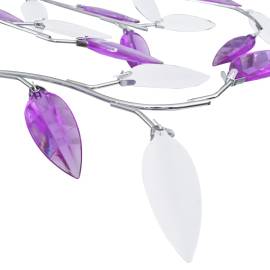 Lustră cu brațe tip frunze cristal acrilic violet 5 becuri e14, 4 image