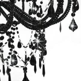 Candelabru cu mărgele, negru, 12 becuri x e14, 7 image