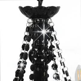 Candelabru cu mărgele, negru, 12 becuri x e14, 5 image