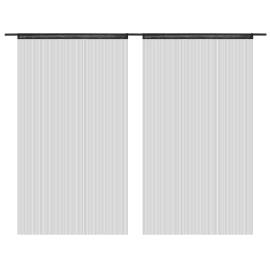 Draperii cu franjuri, 2 buc., 100 x 250 cm, negru, 2 image