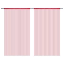 Draperii cu franjuri, 2 buc., 100 x 250 cm, roșu burgund, 2 image