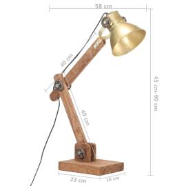 Lampă de birou industrială, alamă, 58x18x90 cm, e27, rotund, 11 image