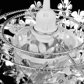 Lampă tip candelabru, cu frunze strălucitoare, 21,5 x 30 cm, argintiu, 6 image