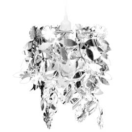 Lampă tip candelabru, cu frunze strălucitoare, 21,5 x 30 cm, argintiu, 2 image