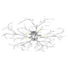 Lustră cu brațe tip frunze cristal acrilic alb 5 becuri e14, 2 image
