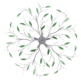 Lustră cu brațe tip frunze cristal acrilic verde 5 becuri e14, 3 image