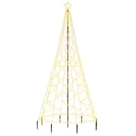 Pom de crăciun cu stâlp de metal, 500 led-uri, alb cald, 3 m, 2 image