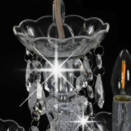 Candelabru cu mărgele de cristal, argintiu, rotund, 5 x e14, 5 image