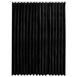 Draperie opacă, negru, 290 x 245 cm, catifea, cu cârlige, 2 image
