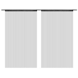 Draperii cu franjuri, 2 buc., 140 x 250 cm, negru, 2 image