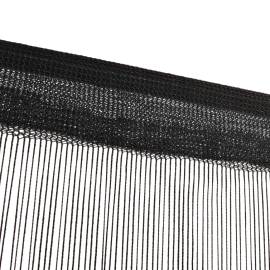 Draperii cu franjuri, 2 buc., 140 x 250 cm, negru, 3 image