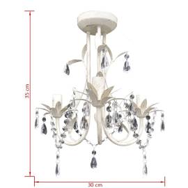 Lampă de plafon suspendată, cristal, candelabru alb elegant, 5 image