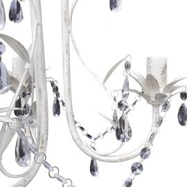 Lampă de plafon suspendată, cristal, candelabru alb elegant, 4 image
