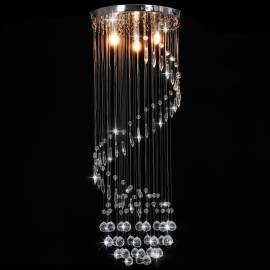 Lustră cu mărgele de cristal, argintiu, spirală, g9, 2 image