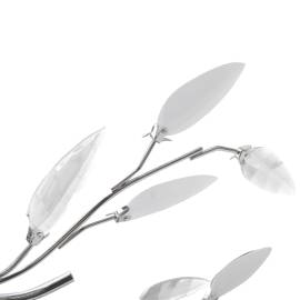 Plafoniera transparentă/albă brațe frunze cristal acrilic 5 becuri e14, 3 image