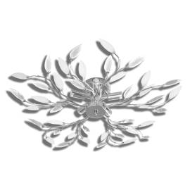 Plafoniera transparentă/albă brațe frunze cristal acrilic 5 becuri e14, 2 image