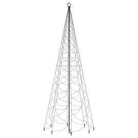 Pom de crăciun cu stâlp de metal, 1400 led-uri, alb cald, 5 m, 3 image