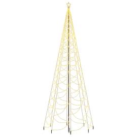 Pom de crăciun cu stâlp de metal, 1400 led-uri, alb cald, 5 m, 2 image