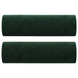 Perne decorative, 2 buc., verde închis, Ø15x50 cm, catifea, 2 image