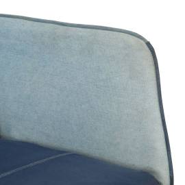 Scaun balansoar cu taburet, model mozaic, albastru denim, pânză, 7 image