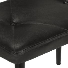 Scaun balansoar cu taburet, negru, piele naturală, 9 image