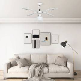 Ventilator de tavan cu iluminare, alb, 106 cm