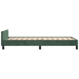 Cadru de pat cu tăblie, verde închis, 90x200 cm, catifea, 7 image