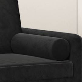 Perne decorative, 2 buc., negru, Ø15x50 cm, catifea, 5 image