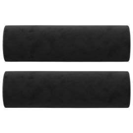 Perne decorative, 2 buc., negru, Ø15x50 cm, catifea, 2 image