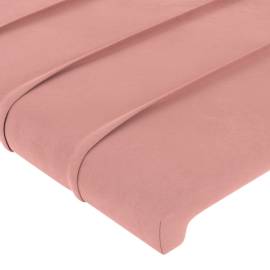 Tăblie de pat cu aripioare, roz, 183x23x118/128 cm, catifea, 5 image
