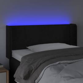Tăblie de pat cu led, negru, 103x16x78/88 cm, catifea, 4 image