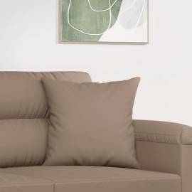 Perne decorative, 2 buc., gri taupe, 40x40 cm, microfibră, 5 image