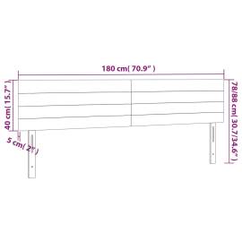 Tăblie de pat cu led, negru, 180x5x78/88 cm, catifea, 6 image