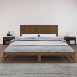 Tăblie de pat pentru perete, maro miere, 204x3x60 cm, 3 image