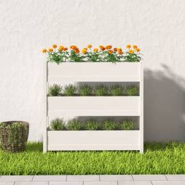 Jardinieră, alb, 112x25x104,5 cm, lemn masiv de pin, 3 image