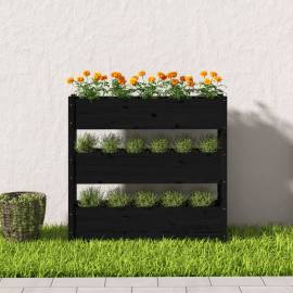 Jardinieră, negru, 112x25x104,5 cm, lemn masiv de pin, 3 image