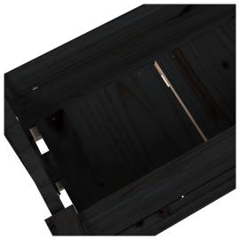 Jardinieră, negru, 77x25x66 cm, lemn masiv de pin, 7 image