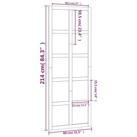 Ușă de hambar, alb, 80x1,8x214 cm, lemn masiv de pin, 7 image